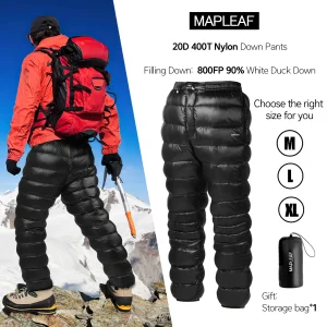 Mapleaf Down Pants Ultralight Warm 800FP