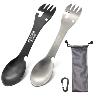 5-in-1 Utility Tactical Spork, Stainless Steel Spoon & Bottle Opener, Fork & Knife, Can Opener